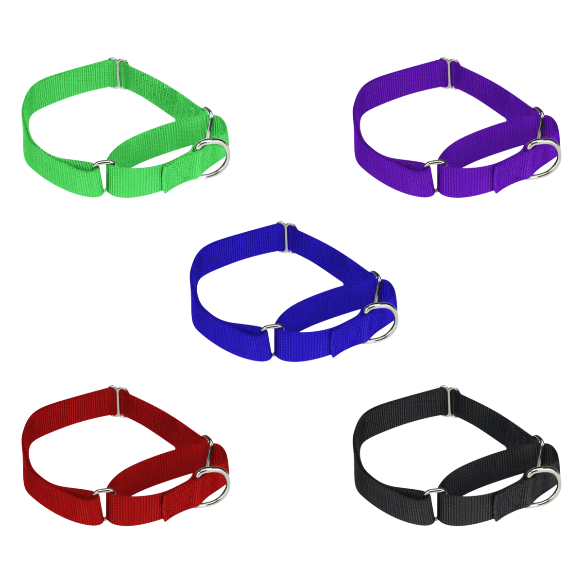 50 PACK BULK All Nylon SLIP OVER HEAD STYLE Martingale Dog Collars Canis Gear