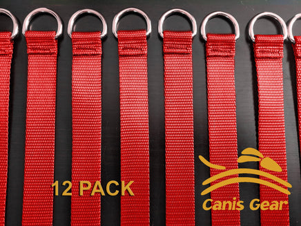 Heavy Duty Kennel Leads 1"x4' 12 Pack RED - Canis Gear