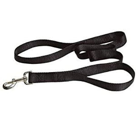 Double Handle Dog Leash 1" Wide 4 Foot Black 5 Pack