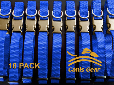 Adjustable Collar METAL QR Medium 3/4" 10 Pack BLUE - Canis Gear