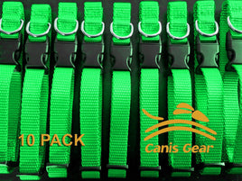 Value Line Nylon Dog Collars Small 10 Pack GREEN - Canis Gear