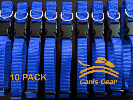 Value Line Nylon Dog Collars Small 10 Pack BLUE - Canis Gear