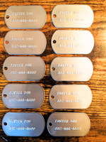 10 CUSTOM EMBOSSED Military Style Dog Tags with Split Rings