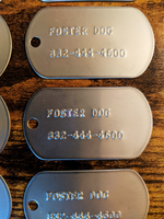 10 CUSTOM EMBOSSED Military Style Dog Tags with Split Rings